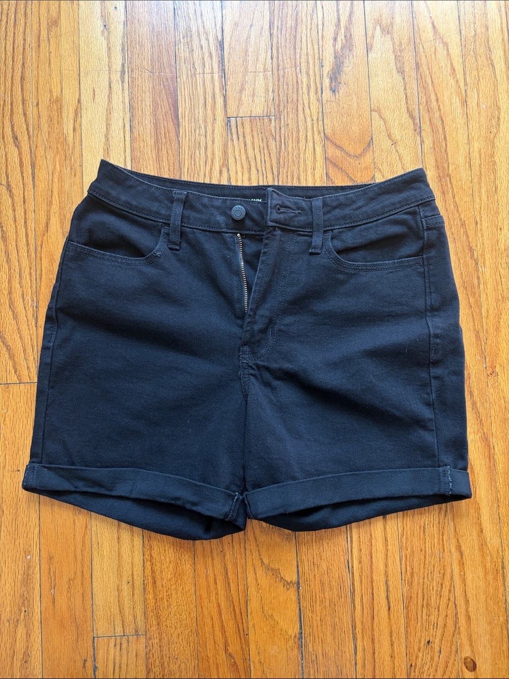Old Navy Black Roll-Cuff Jean Shorts